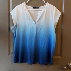 Ivanka Trump White to Blue Ombre Shirt Size L